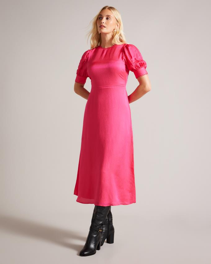 Peignoir Ted Baker Puff Sleeve Midi Tea Rose Clair Femme | RGY-12848439